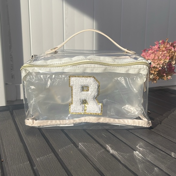 Clear Initial “R” Makeup Bag - Picture 3 of 16